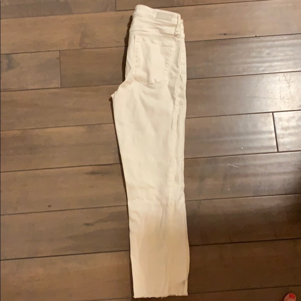 Abercrombie and Fitch White fringe skinny jeans